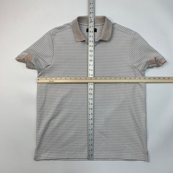 Nordstrom Polo Shirt Mens L Large Stone Tech Smart Striped Short Sleeve Golf - Picture 5 of 11